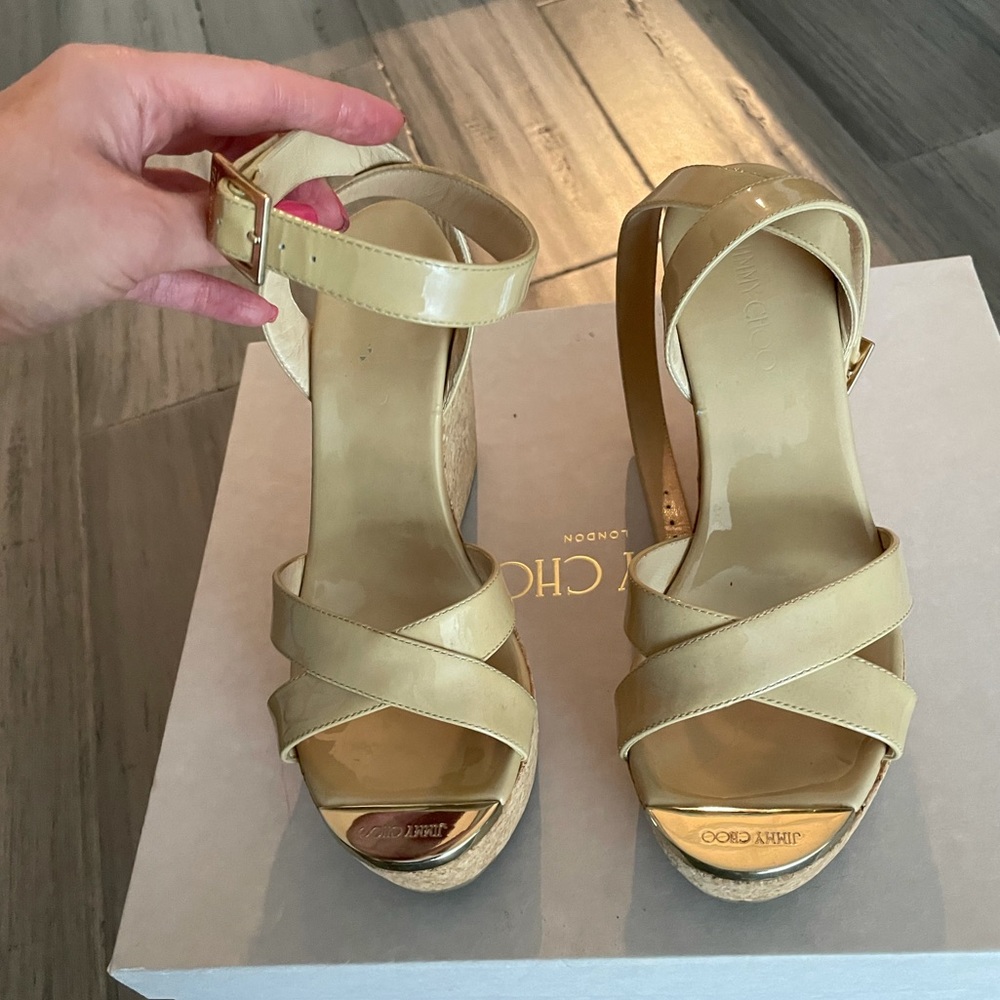 Jimmy Choo Patent Leather Wedges 37